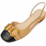 Novara | Twee kleurige slingback platte schoenen