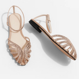 Vera Noir | Shine platte sandalen