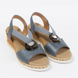 Sandalen met zilver detail