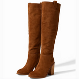 Suède blokhak laarzen