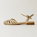 Vera Noir | Shine platte sandalen