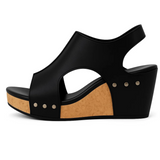 Sleehak sandalen met kurkzool