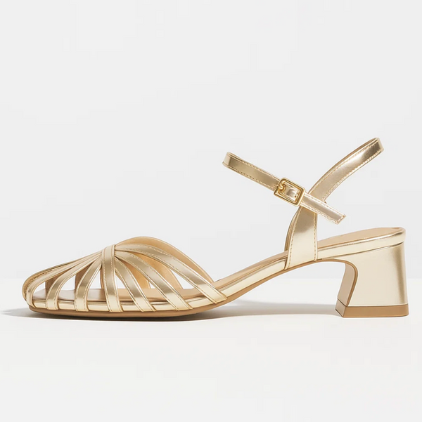 Vera Noir |  Metallic Sandalen
