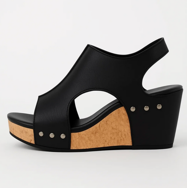 Sleehak sandalen met kurkzool