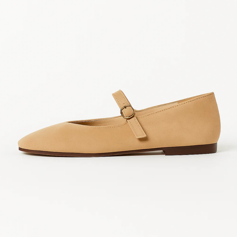 Suede Mary Jane Flats