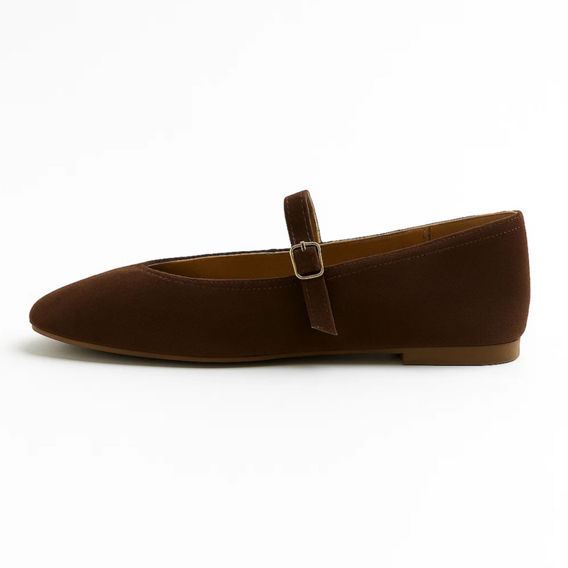 Suede Mary Jane Flats