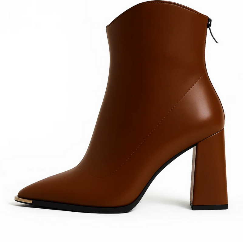 Puntige leren laarzen