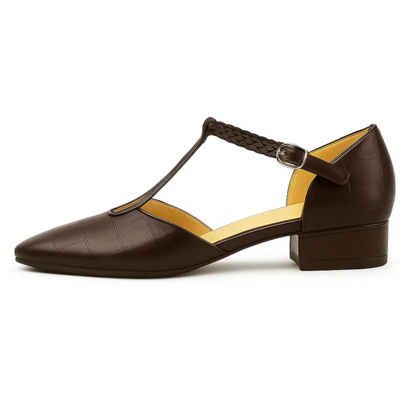 OrthoLuxe Braided T-Strap Flats