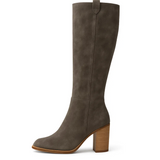 Suède blokhak laarzen